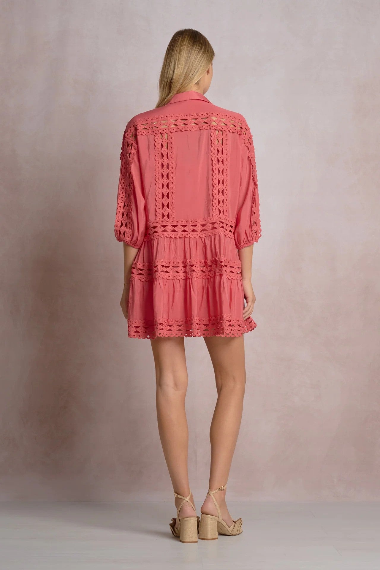 Elan Coral Lace Dress