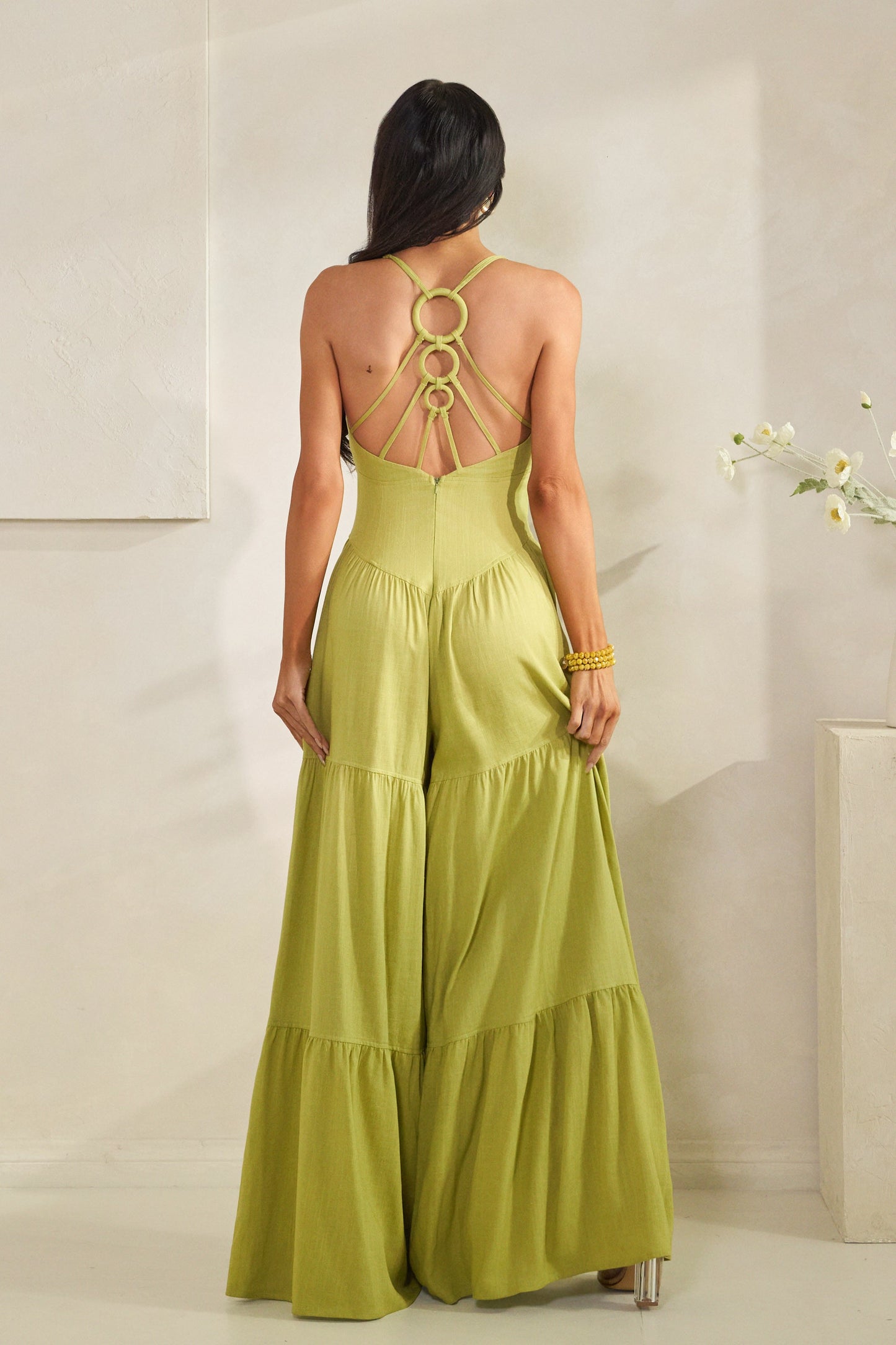 Lime Green Wide Leg Jumpsuit