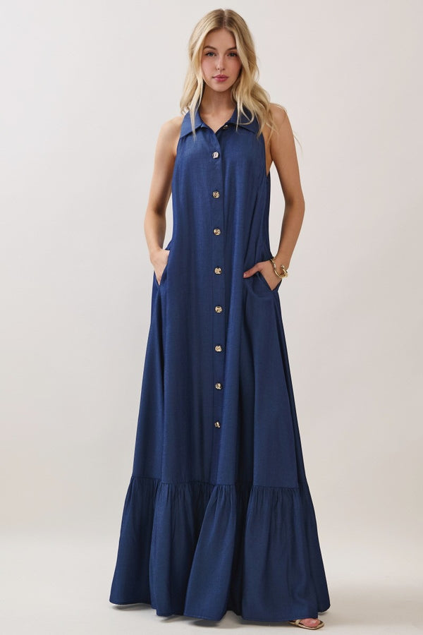 Elie Navy Maxi Dress