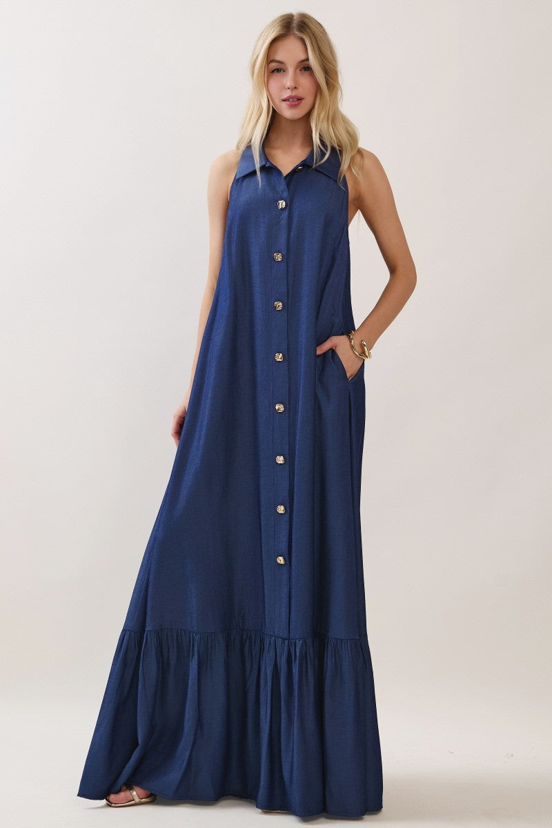 Elie Navy Maxi Dress