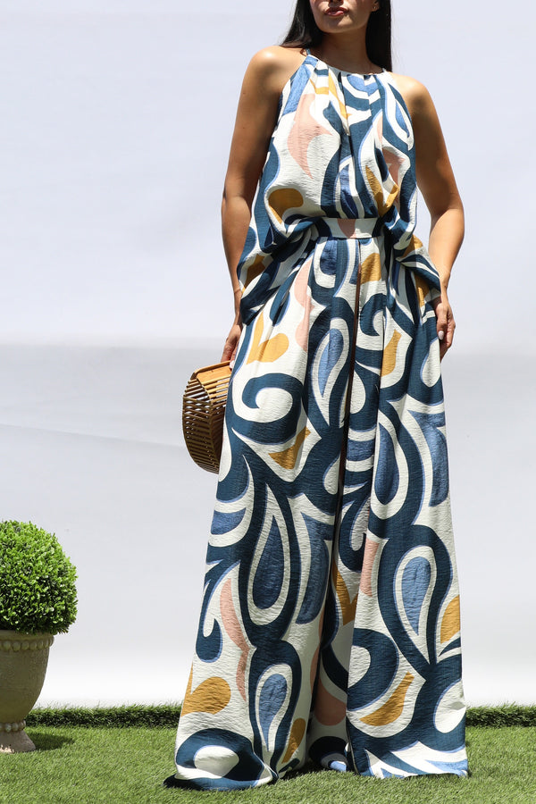 Blue Printed Matching Set