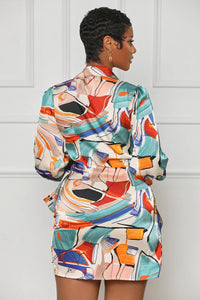 Janine Abstract Wrap Dress