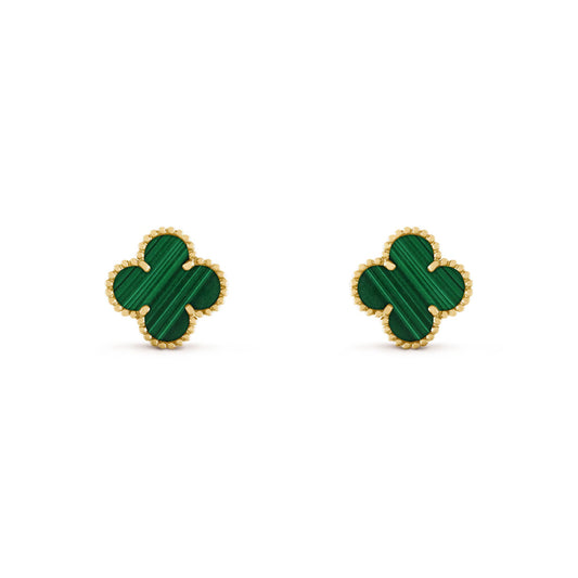 Green Clover Stud Earrings
