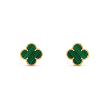 Load image into Gallery viewer, Green Clover Stud Earrings
