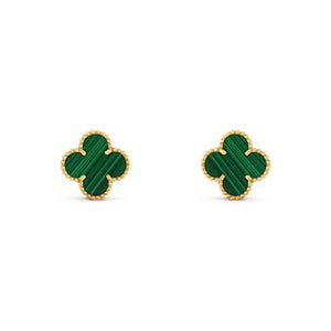 Green Clover Stud Earrings