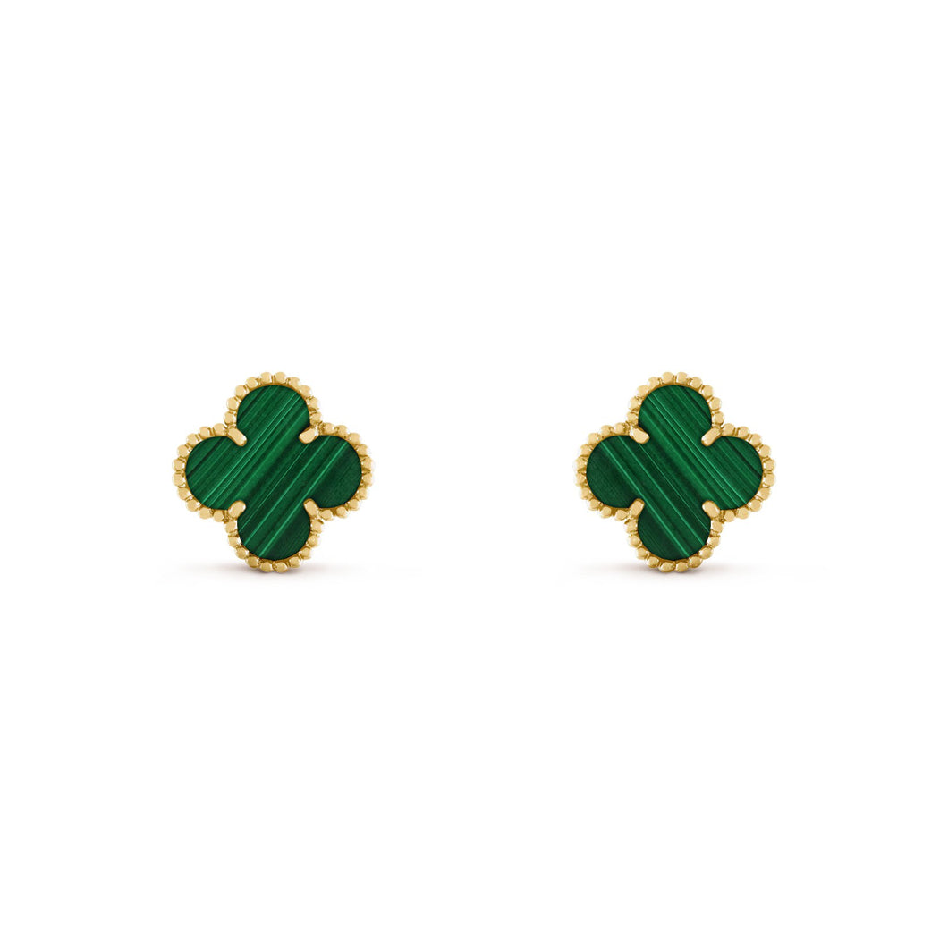 Green Clover Stud Earrings