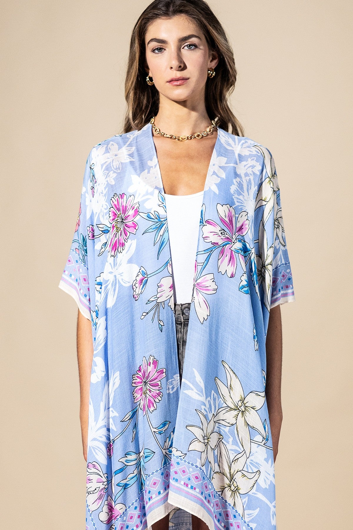 Blue Drift Kimono