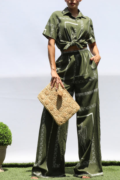 Olive Green Matching Pants Set - Ships July 15