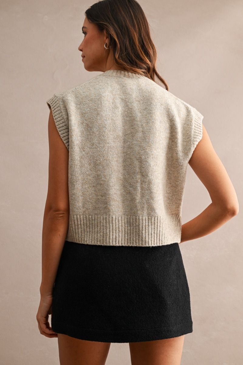 Naomi Beige Sweater Vest