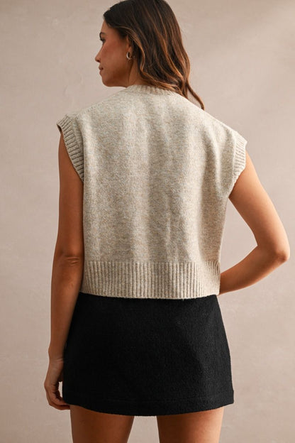 Naomi Beige Sweater Vest