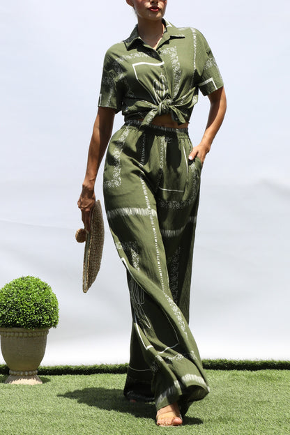 Olive Green Matching Pants Set - Ships July 15