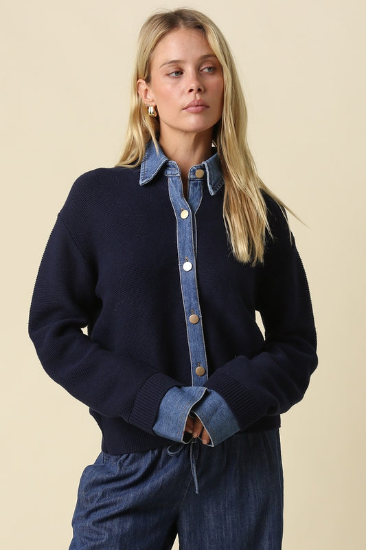 Dana Denim Knit Sweater