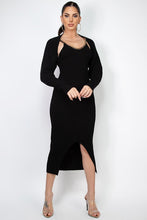 Load image into Gallery viewer, Krystel Dress with Cardigan - Black
