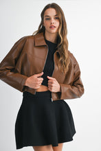 Load image into Gallery viewer, Brown Faux Leather Jacket
