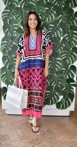 Multi Print Kaftan Maxi Dress