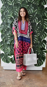 Multi Print Kaftan Maxi Dress