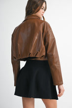 Load image into Gallery viewer, Brown Faux Leather Jacket
