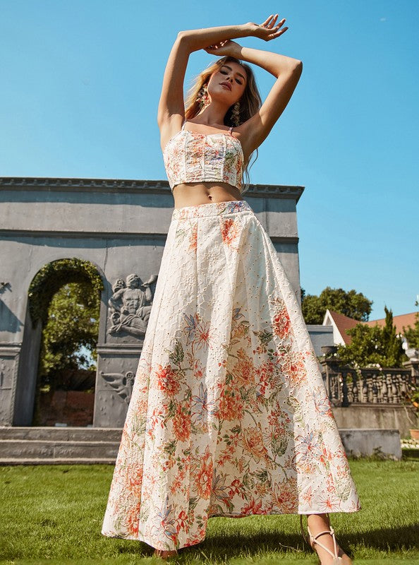 Floral Eyelet Matching Set