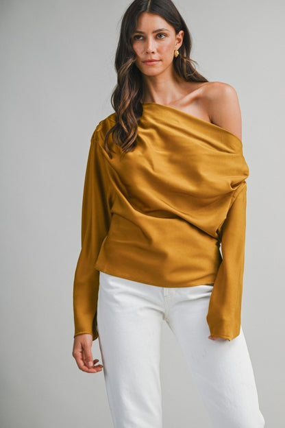 Mable Gold One Shoulder Top