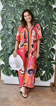 Load image into Gallery viewer, Coral Multi Print Kaftan Maxi Dress
