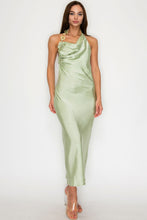 Load image into Gallery viewer, Ayla Green Chain Detail Backless Dress
