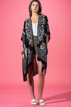 Load image into Gallery viewer, Black Damask Viscose Kimono
