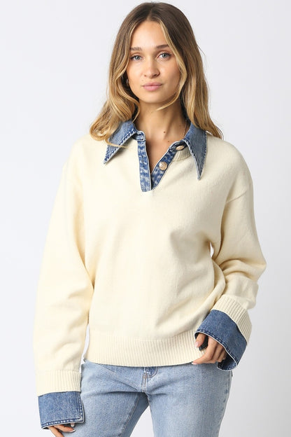 Emely Ivory Knit Sweater