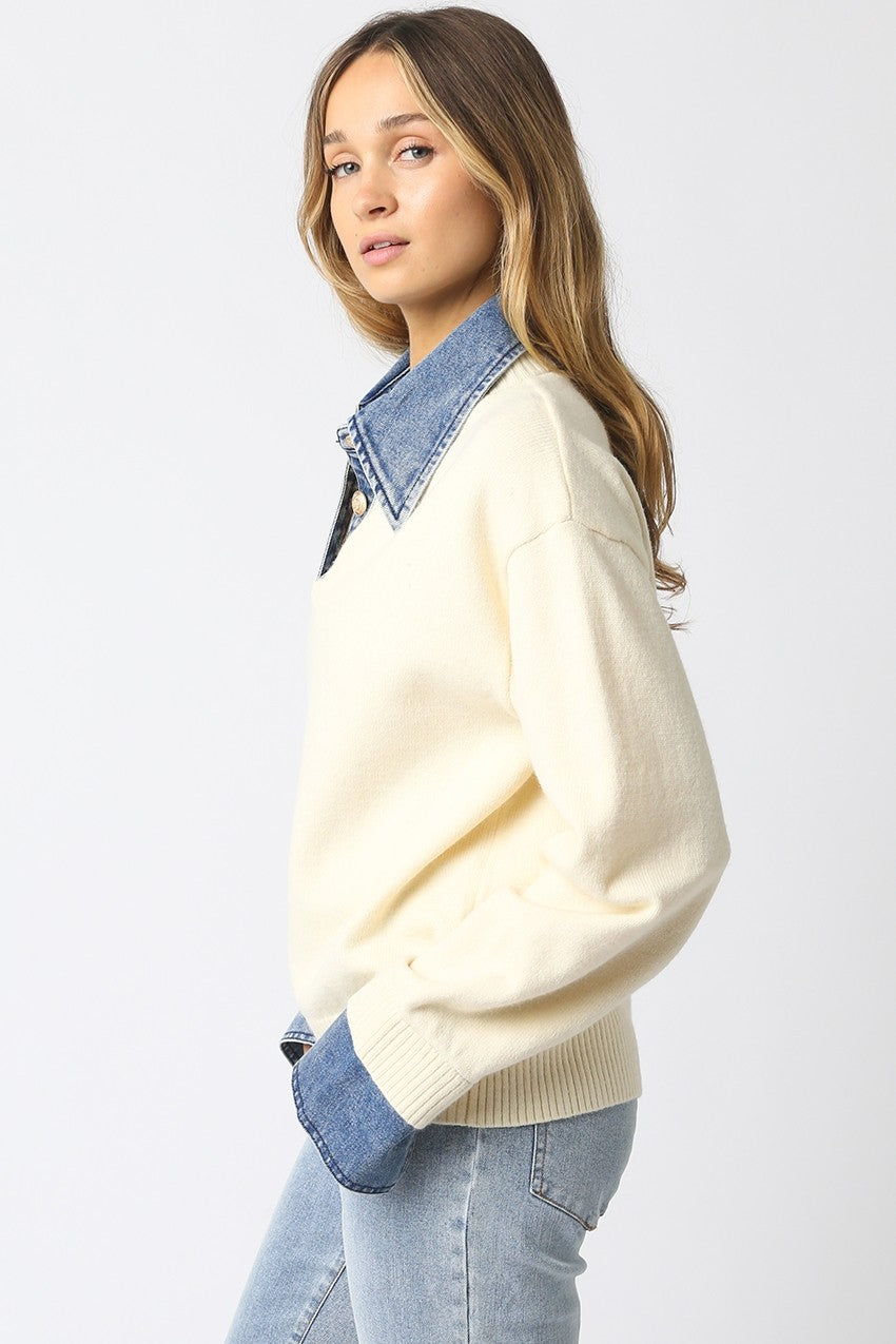 Emely Ivory Knit Sweater