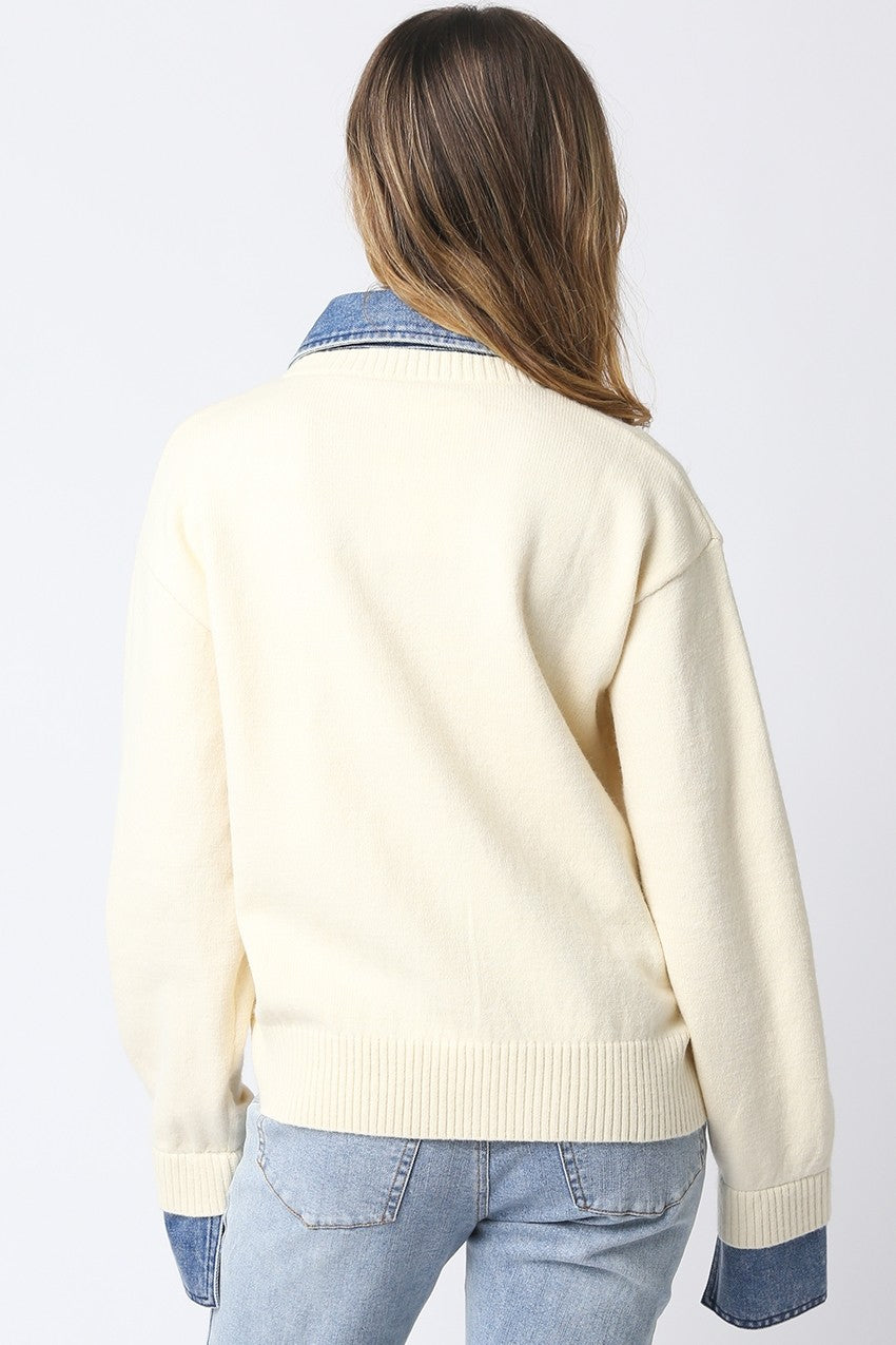 Emely Ivory Knit Sweater