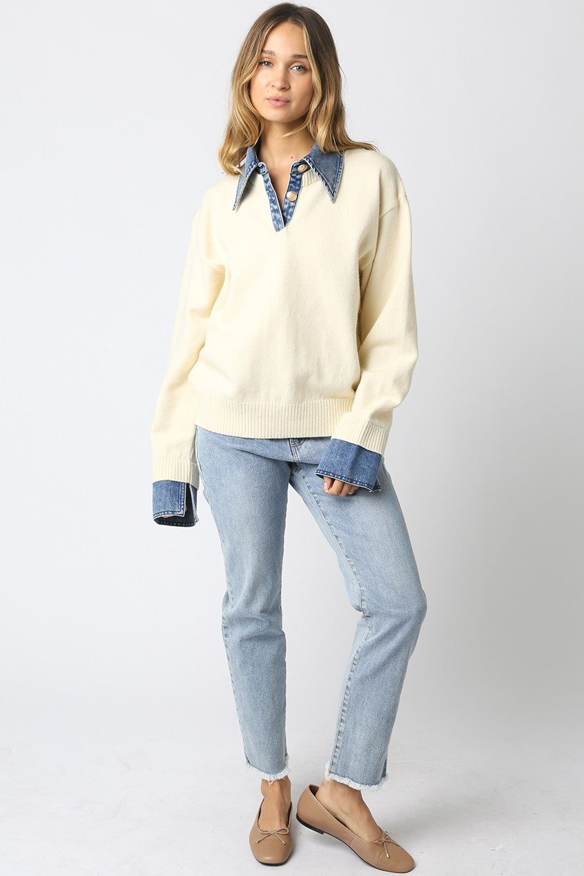 Emely Ivory Knit Sweater
