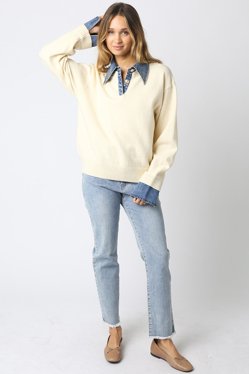 Emely Ivory Knit Sweater