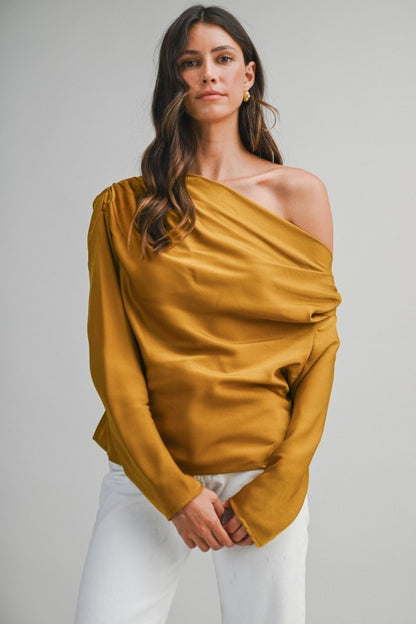 Mable Gold One Shoulder Top