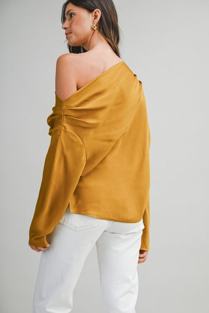 Mable Gold One Shoulder Top