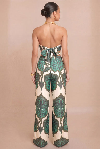 Green Soly Beaded Pant Set
