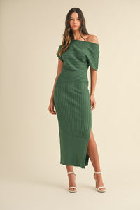 Evaline Ribbed Midi Dress