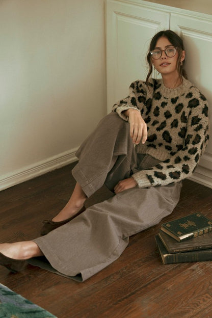Mable Leopard Knit Sweater