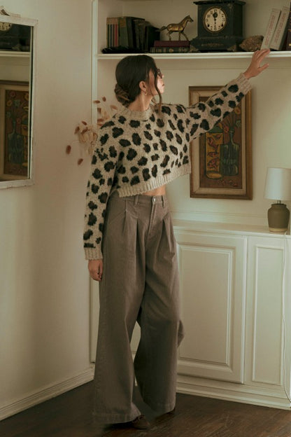 Mable Leopard Knit Sweater