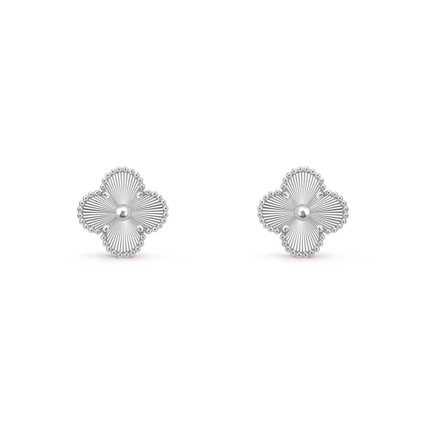 Silver Clover Stud Earrings