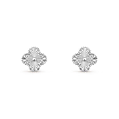 Silver Clover Stud Earrings