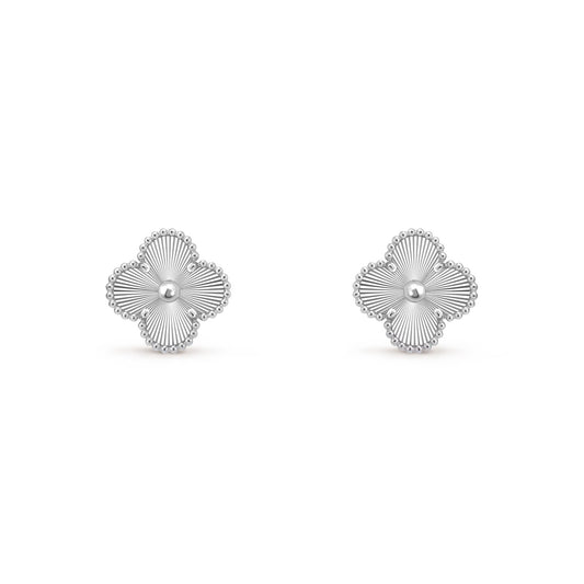 Silver Clover Stud Earrings