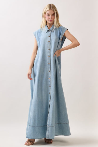 Idella Pocketed Denim Dress