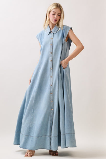 Idella Pocketed Denim Dress