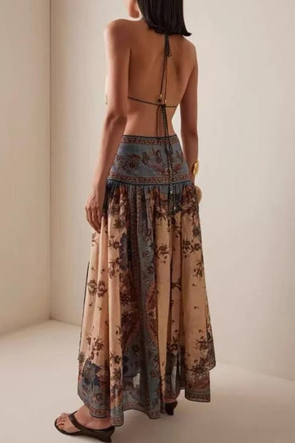 Edalene Printed Halter Dress