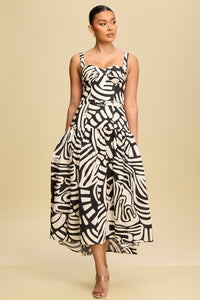 Tribal Midi Belted Dress