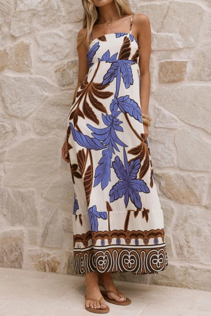 Botanical Print Maxi Dress
