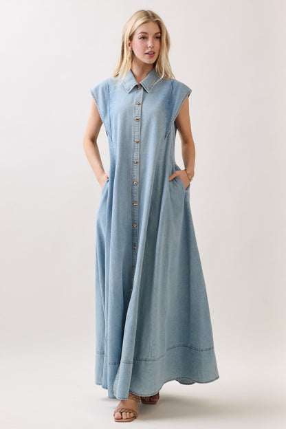 Idella Pocketed Denim Dress