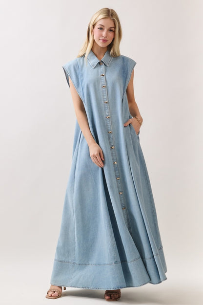 Idella Pocketed Denim Dress