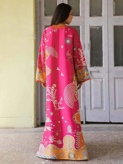 Pink Silk Kaftan