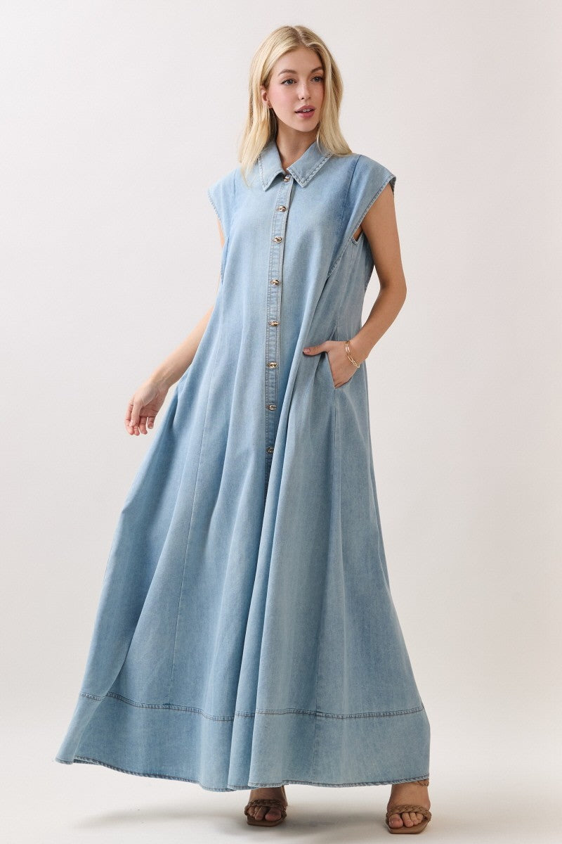 Idella Pocketed Denim Dress