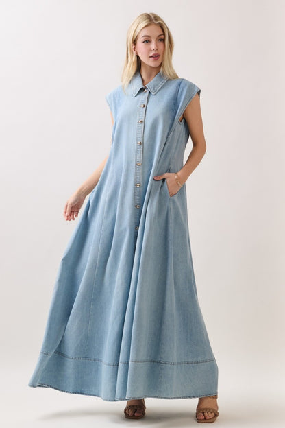 Idella Pocketed Denim Dress